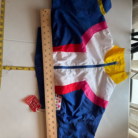 NWT Forever 21 USA Sport Retro Cropped Windbreaker Jacket SZ S Color Block - Picture 11 of 12